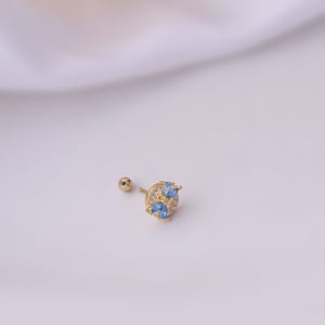 1 Piece Simple Series Classic Round Titanium Steel  Gold Color Material Zircon Women's Stud Earrings h5 Picture2